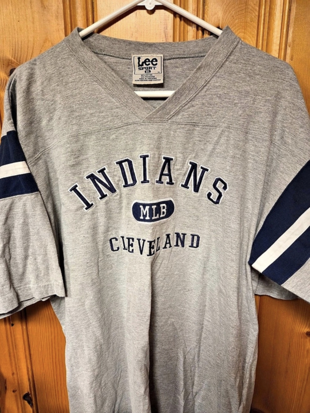 Vintage Lee Cleveland Indians MLB jersey (MLB Gray & Blue Jersey) XL